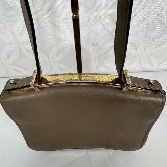 Marni Sculpture Leather Flap Olive Taupe Shoulder Bag - Picture 4 of 16